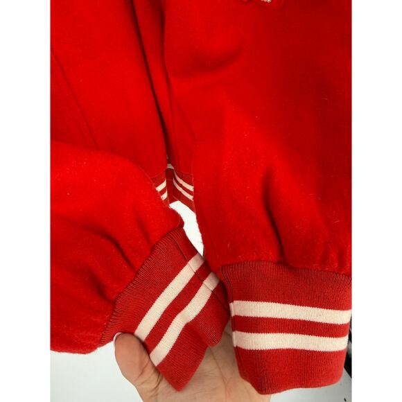 Free People Pretty In Pearls Bomber Jacket Varsity Red Medium M - Picture 11 of 14